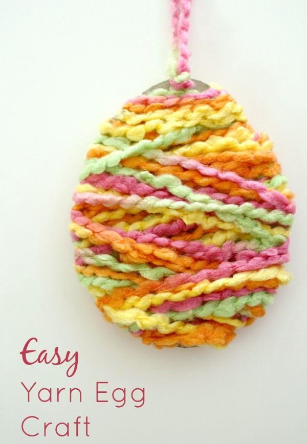Yarn Egg Easter Craft. These Easter crafts are fun and easy for kids to make. It's a great idea for a no-mess activity during Easter parties, class activities or large group gatherings. 