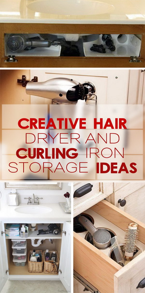 Creative Hair Dryer and Curling Iron Storage Ideas!