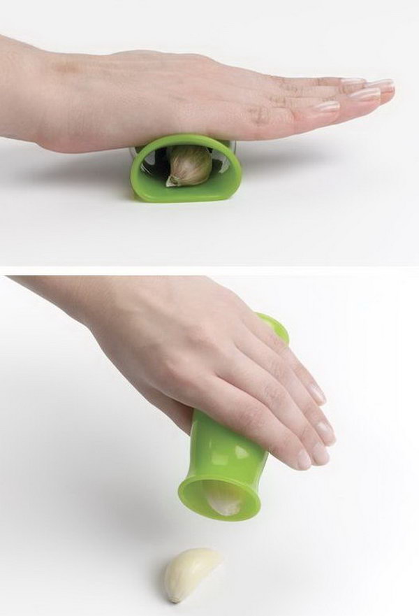 Garlic Peeler. This kitchen gadget makes it fast and easy to peel garlic without getting the odor on your hands. 