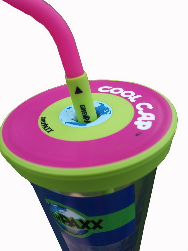 Universal Spill Proof Cup Lid. This cool cap fits many glasses and cups to keep your smoothies, juices and drinks from spilling. 