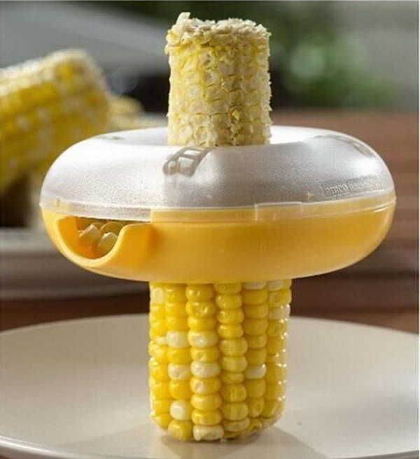Corn Kerneler Kitchen Tool. This kitchen gadget helps you conveniently removes corn kernels from the Cob. A cute gift idea for corn lovers. 