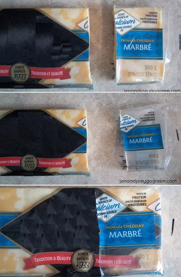 Reuse cheese wrappers for storage. Eliminate the use of plastic wrap for your cheese storing needs.