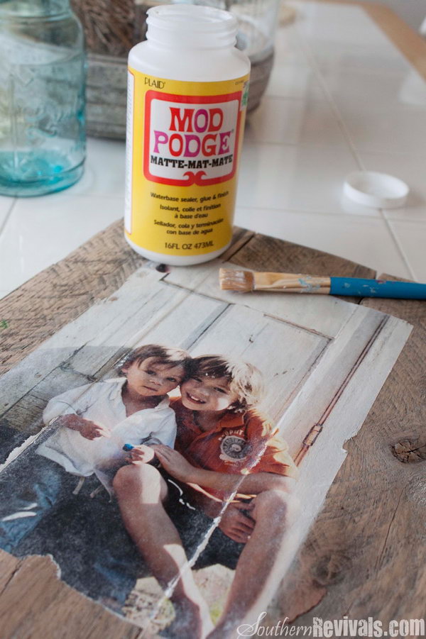 DIY Pallet Photo Frames with Mod Podge Photo Transfer. As one of the most popular decoupage glues, Mod Podge can be found in just about every crafter's utility box. It is used as a glue for decorative paper crafts and also as a sealer. 