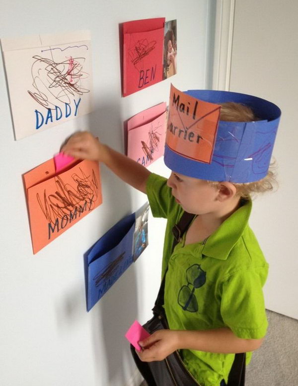 Post Office Pretend Play. Setting up a Post Office is a fun way to learn all about names, reading, and writing. It makes those reading and writing activities relate to the real life. 