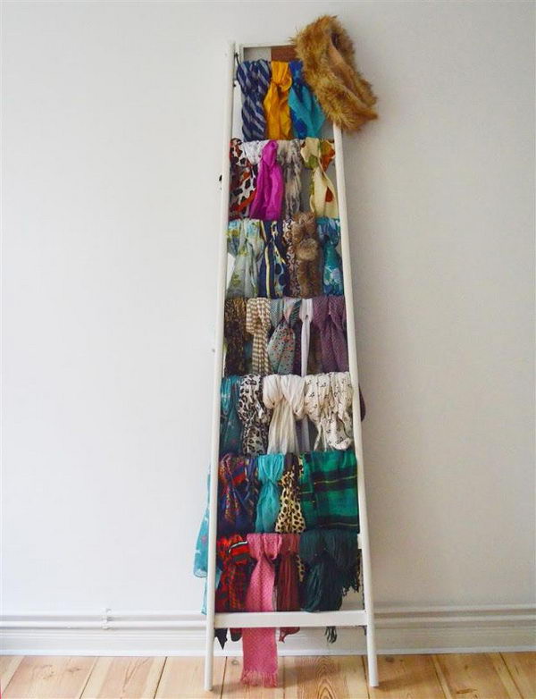 Creative Scarf Storage and Display Ideas. Scarves are not only useful accessories that can be used for warmth against the winter chill. They are also a style statement for scarf fanciers when stored and displayed cleverly.