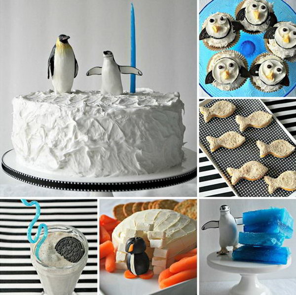 Take a dip into all things penguin for your child’s upcoming birthday party. Keep everything black and white with the food, activities and decor for a black tie penguin party.