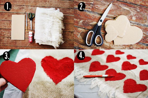 Heart Blanket. This is a very simple and easy DIY gift. It is feasible for everybody to make this pretty heart blanket. 