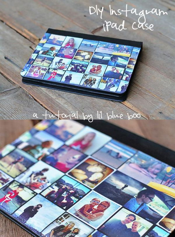 DIY instagram iPad case. This special iPad case is customized with your favorite instagram photos. It's a perfect gift for your family members.