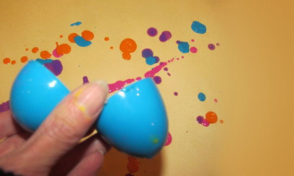 Easter Egg Painting Activity. Add a bit of water paint into the Easter eggs. Make sure that the color of the paint matches with the color of the egg. You can design you painting by cracking open the egg and let the paint ooze out.