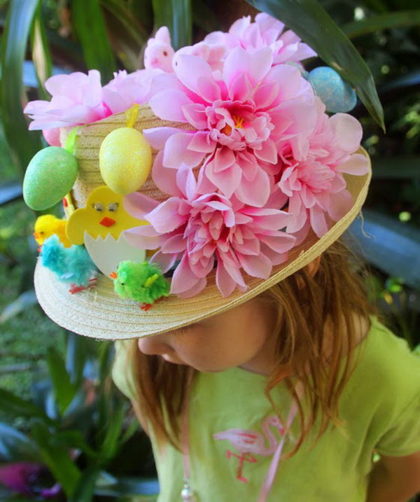 Easter Bunny Ears Plate Hat. Use two simple tools to get this cute plate hat. All you need is a pair of scissors and a paper plate. Fold the plate in half and then you can draw the bunny ear to decide make your hat decoration. After cutting the holes, you can paint the ears pink.
