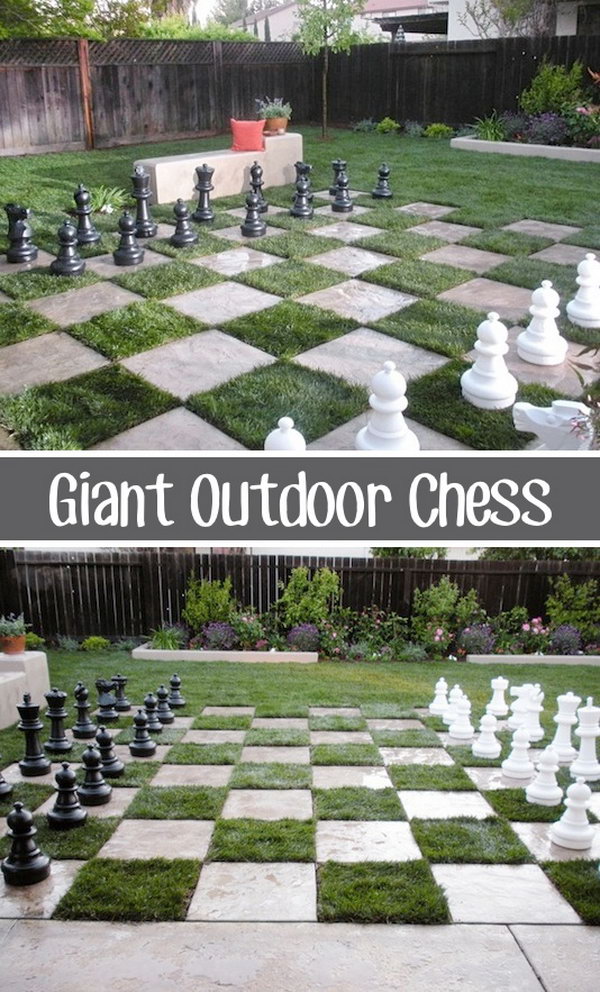 Giant Outdoor Chess. I absolutely love the idea of taking it outdoors. This would not only be fun, but would keep us active and healthy.