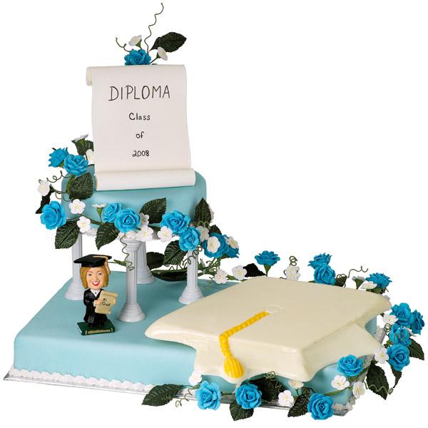 Congratulate the Graduate Cake. This well-refined two-tiered cake features a diploma and mortarboard for the great celebration of the graduate with a personalized character.