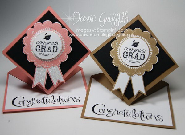 Graduation Spring Gift Card. These are just the cutest graduation cards I've ever seen. They are made up of cardstocks of various colors, stamp sets as well as scallop circle punch to express your proud feelings and good wishes about the graduate.