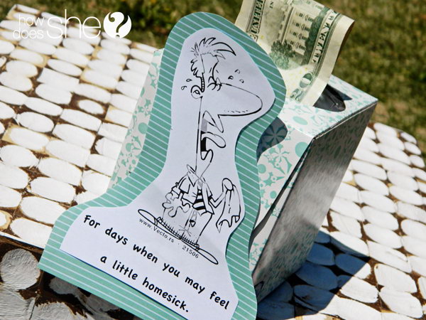 Money Rolled in a Tissue Box. This time what your take out from the tissue box are not tissues but bills roll up in the box beforehand. Surprise the graduate with this homemade gift to a homemade style.