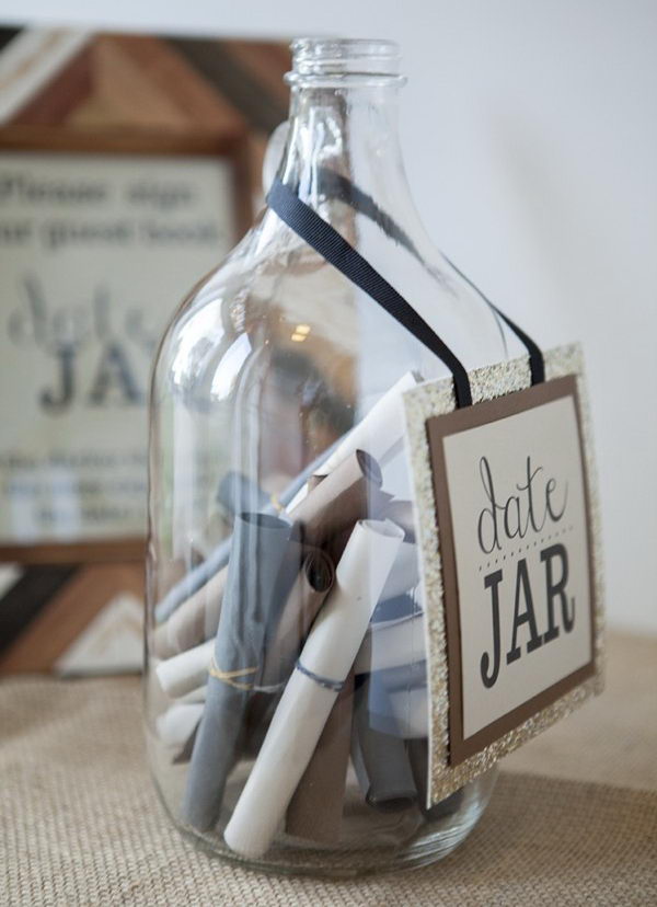 Date Night Wedding Guestbook. Dig into your jar with sweet notes written by all your guests to fill your daily life with beautiful things and sweet memories.