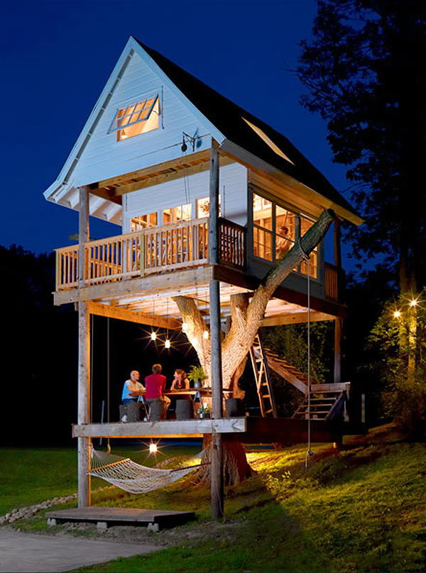 Treehouse. If you’re doing a huge remodel, ask your contractor about tacking on a treehouse or guesthouse. It's really cool.