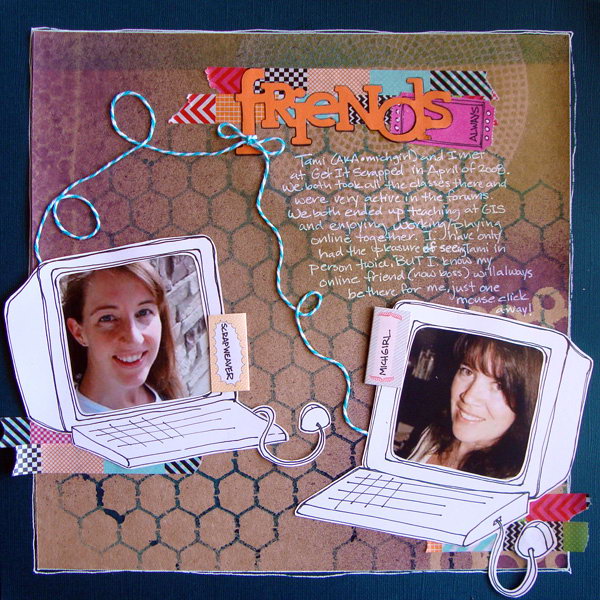 Idea for Scrapbooking online friendship.This is a creative scrapbook idea to record the friendship with your online friends.