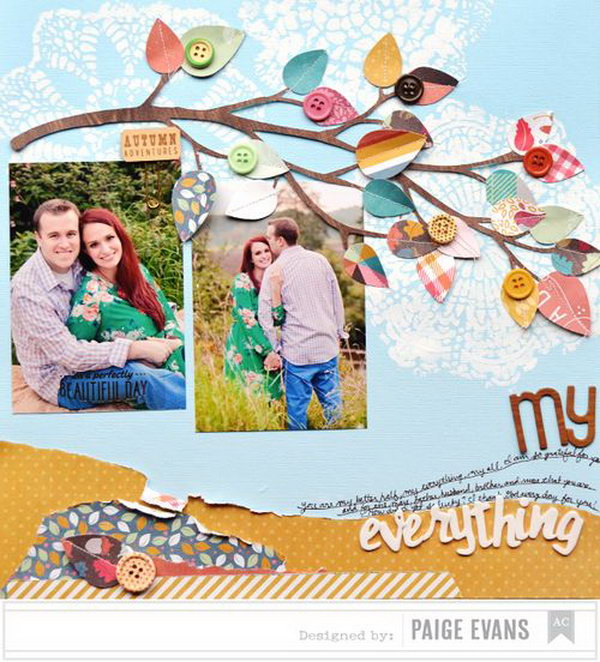You can always enjoy the nature beauty with this leaf themed layout. Learn how to design it in details here. 
