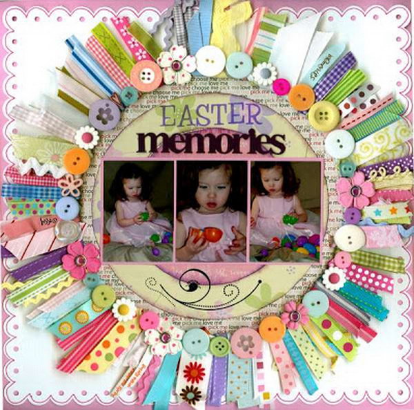 Colorful buttons circle with pictures in .It's great for baby boy or baby girl's layout with much cuteness. 