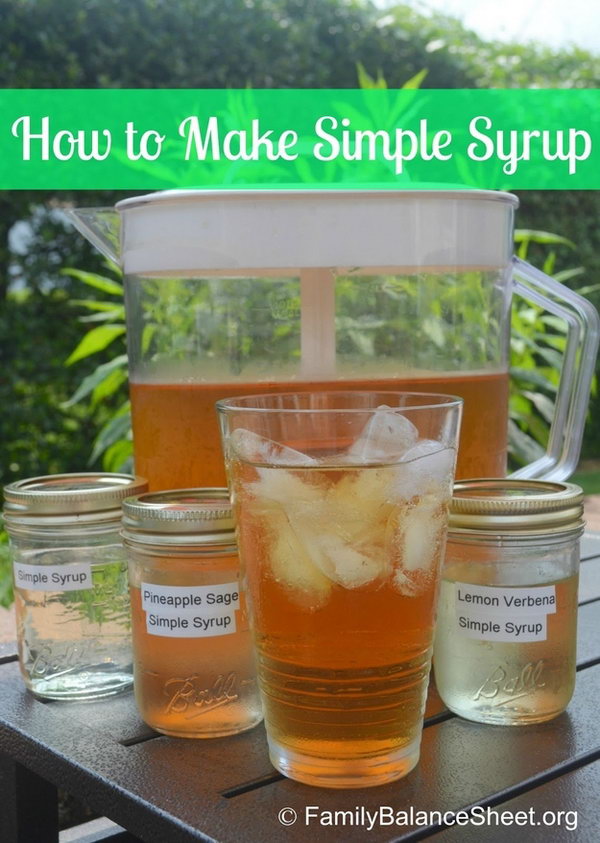 Simple Syrup. Set out labeled squeeze bottles of simple syrup in the flavor you like with iced tea or lemonade. Please the guests with a sweet cool taste on a hot summer day.