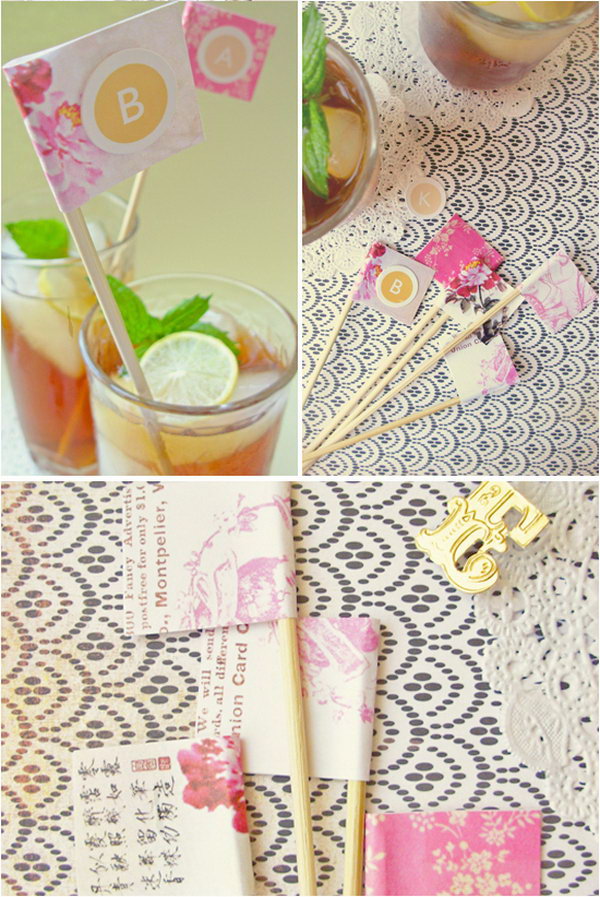 Summer Drink Stirrers. Personalize your drink stirrers to give your summer party drink a summer makeover. Just mix up refreshing lemonade to get all the guests cool down and enjoy the cool flavor with these pretty stirrers.