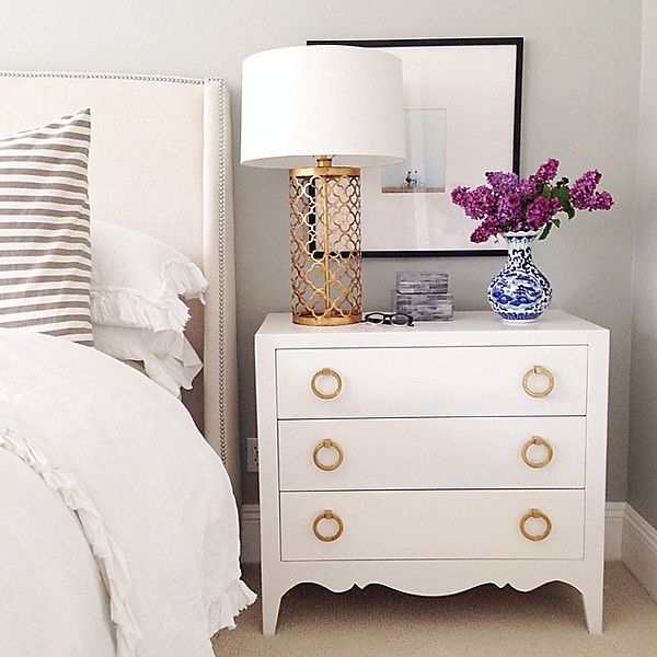 Forego Nightstands. It's a common practice to frame your bed in nightstand style. It's not necessary, you can place your dresser beside your bed to give it a chic appearance.