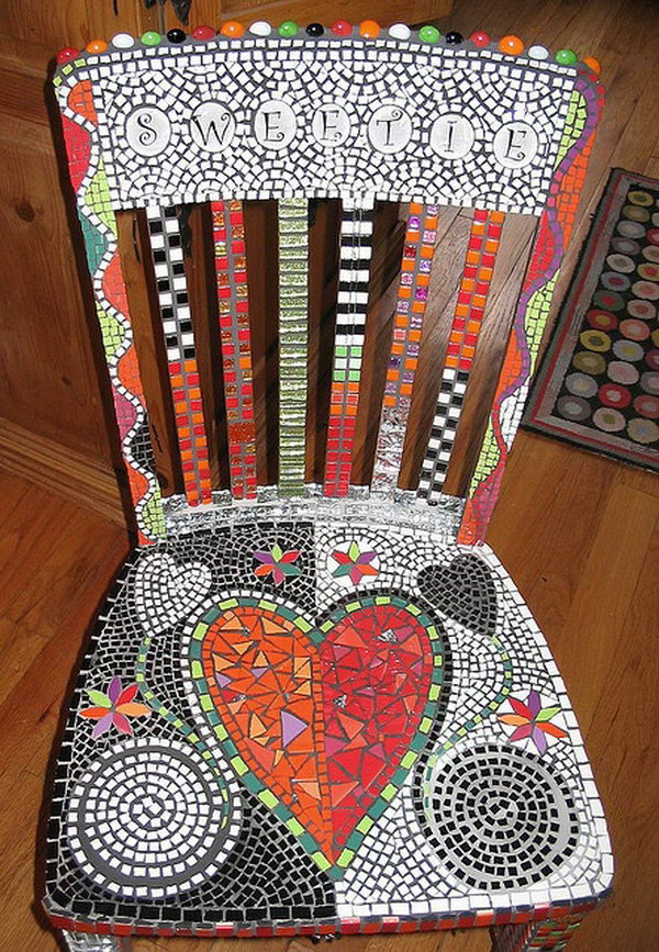 Charming Chair with Tile Ceramics.