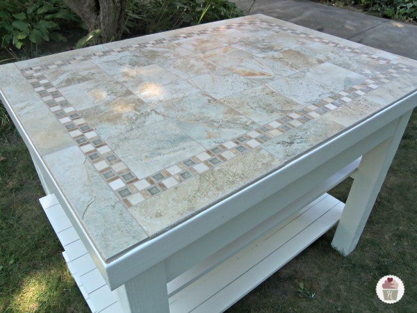 Making Kitchen Island with Ceramic Tiles.