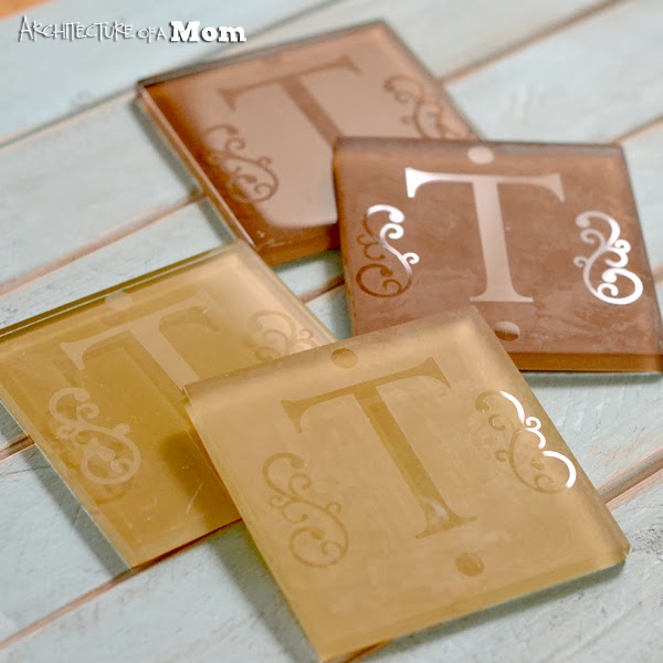 DIY Glass Tile Coasters.