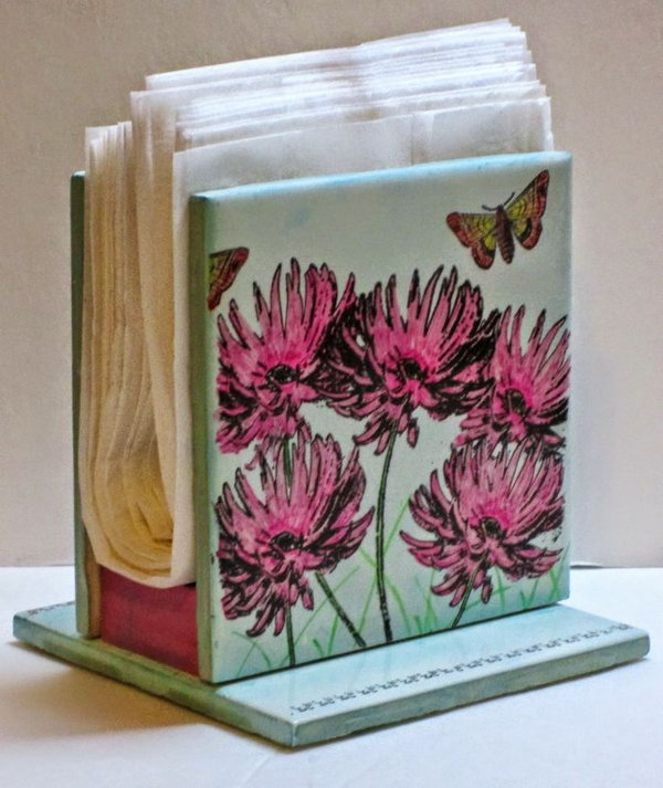 Ceramic Tile Napkin Holder.