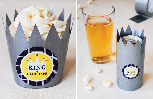 Duct Tape Treat Crowns. Simple cute gifts great for your Dad to put his favorite cupcakes and pretzels in. Learn how to do here.