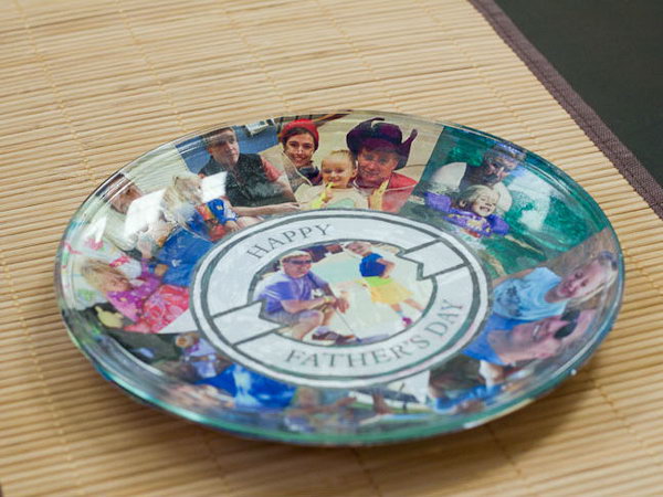 Photo Plate DIY. What a lovely gift. This is a super easy DIY that served as both a card to Dad and a special day plate for the goodies. 