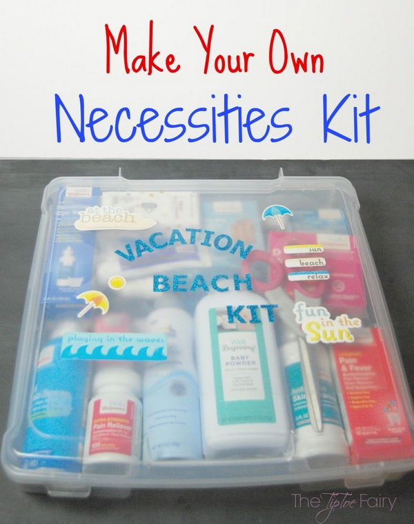 Beach Vacation Kit. This is a thoughtful and practical present for men. It is very sweet of you to prepare specific beach vacation kits for the important men in your life to make their vacation awesome. 