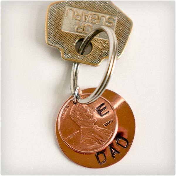Lucky Penny Keychain. Use a simple penny to create a unique keychain for your favorite man whether it's Husband, Father or Grandfather. This lucky keychain is a wonderful gift to express how fortunate he makes you feel. 