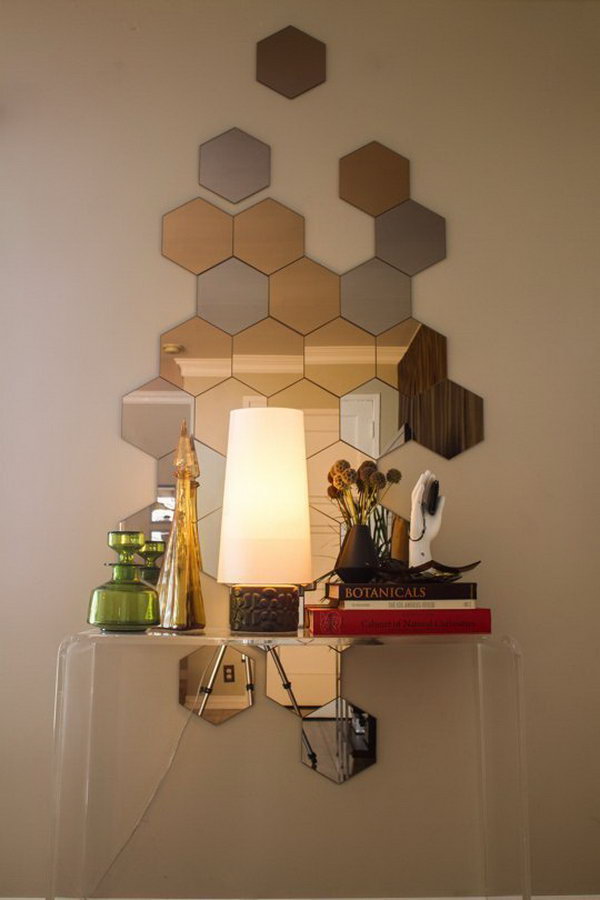  Mirrors used in a small room. It is a smart way to use mirrors in a small room to make a room look brighter and feel bigger. 