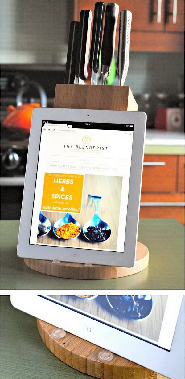 DIY knife block iPad stand.You can double the knife block as an iPad stand.Here is a step-by-step tutorial for your reference. 