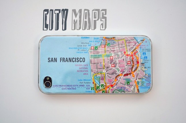 DIY Iphone Map Case. Cut the map the same size as the case of your device, make sure you leave a bit so it won't come up short. Personalize your ideal one with the map pattern you like the most. It's fashionable to decorate your device with this beautiful map case decor.