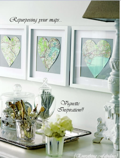 Heart Shaped Wall Art. Cut out your map into a heart shape, frame it up to hang in the room for an elegant decor full of artful sense.