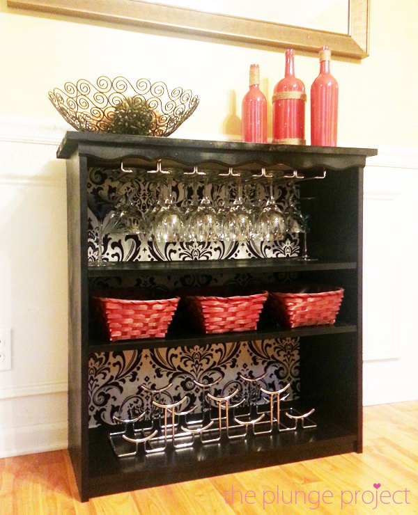 DIY Classy Wine Bar from an Old Bookshelf. It's a creative way to recycle an old bookshelf as a classy wine bar for your home. Get the tutorial here.