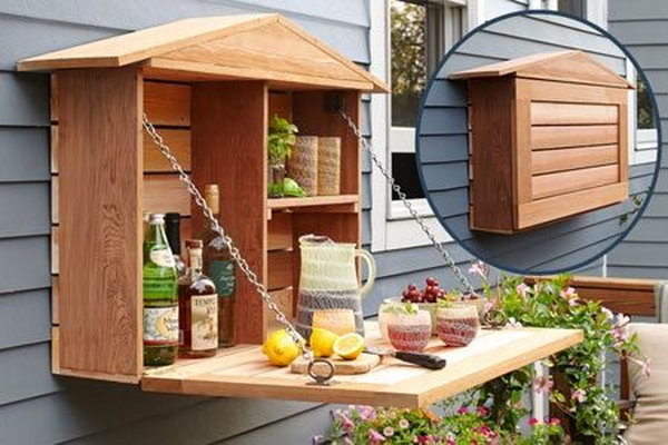 DIY Fold-Down Wine Bar.