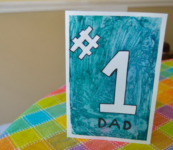 Hand-Painted Number 1 Father's Day Card