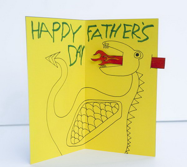 DIY Animated Father's Day Dragon Card. This cool animated fire breathing dragon card is pretty impressive. The fire tongue really pop-up the card. If you want to get in on the action, please see the instructions here.