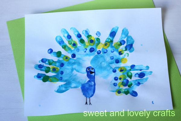 Handprint Peacocks.