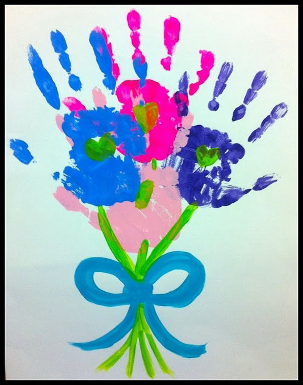 Handprint Bouquets Craft.