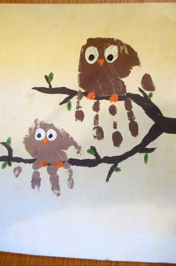 Handprint Owl Craft.