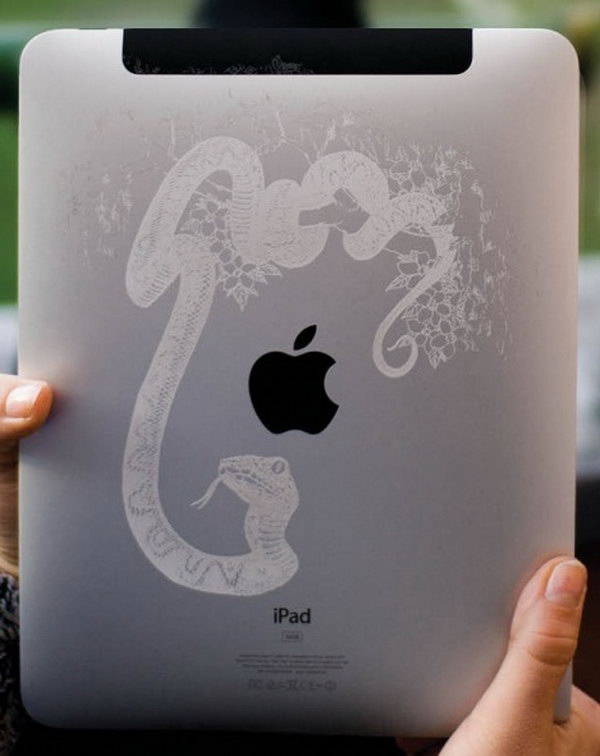 It is an awesome idea to engrave Satan on the back of your iPad.