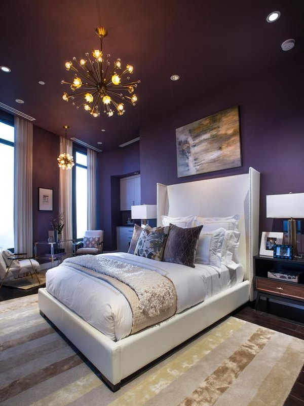 Purple Themed Master Bedroom Paint Color Ideas