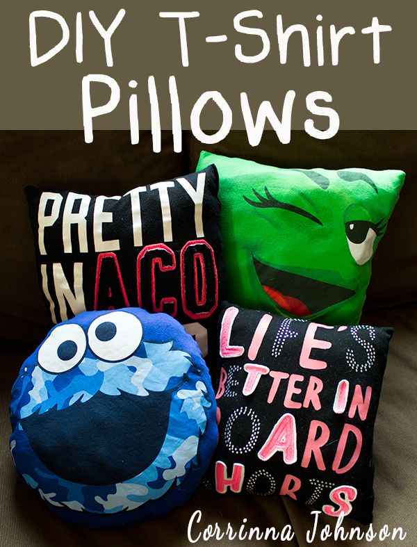 DIY T-shirt Pillow. Using your unwanted old T-shirt to create this beautiful, fun and  personalized graduation  gift for your college  classmates. 