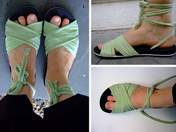 DIY Summer Sandal.Summer is around the corner, sandals will be a necessity in our day. Here I will show you an easy and inexpensive way to make sandals from the old T-shirts. 