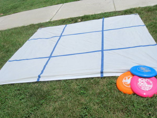 Frisbee Tic-Tac-Toe. Use water pumpers to aim and shoot at the clown the laminated signs. Your kids can have a lot of fun rather than stay restless on hot summer days.